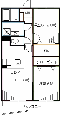 アベニール三鷹 R 間取り