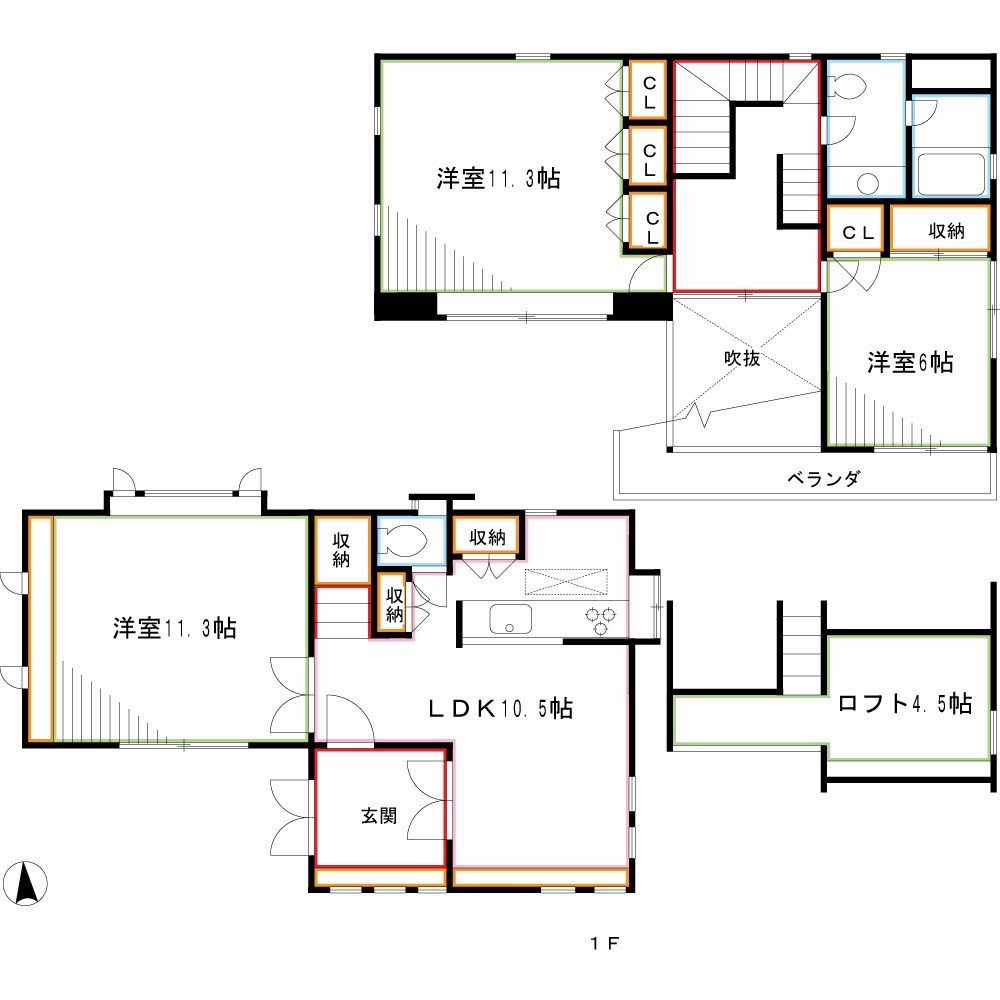 東町2-21貸家   間取り