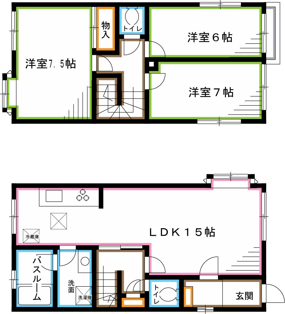 阿佐谷北1丁目メゾネット 間取り図