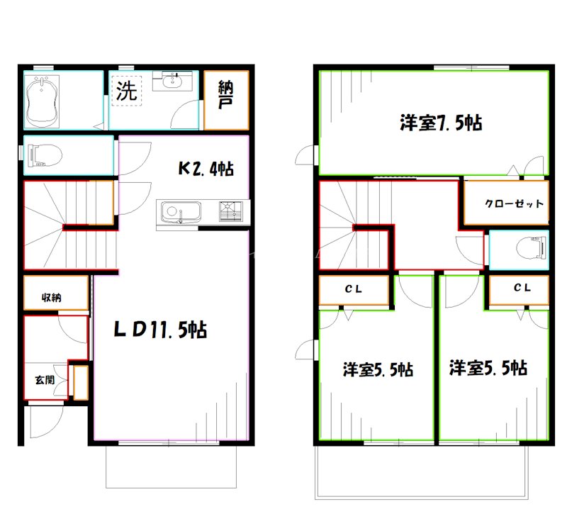 ラフォーレ武蔵野A   間取り