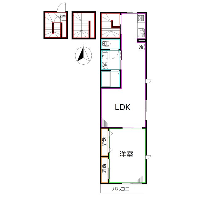 グランパレス国立 間取り