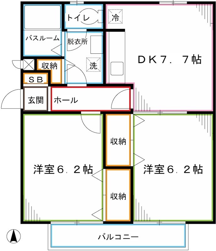 サンガーデン国立Ｂ棟 間取り