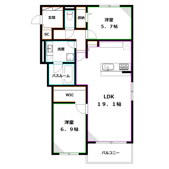 La vie Radieuse（ラ　ヴィ　ラディユズ） 間取り