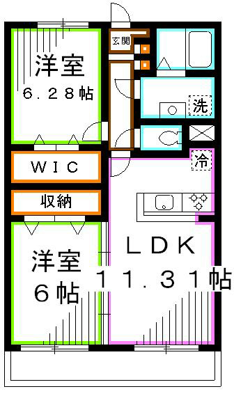 アベニール三鷹　R 間取り