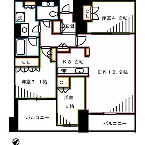 イトーピア武蔵野ブランマーク 間取り