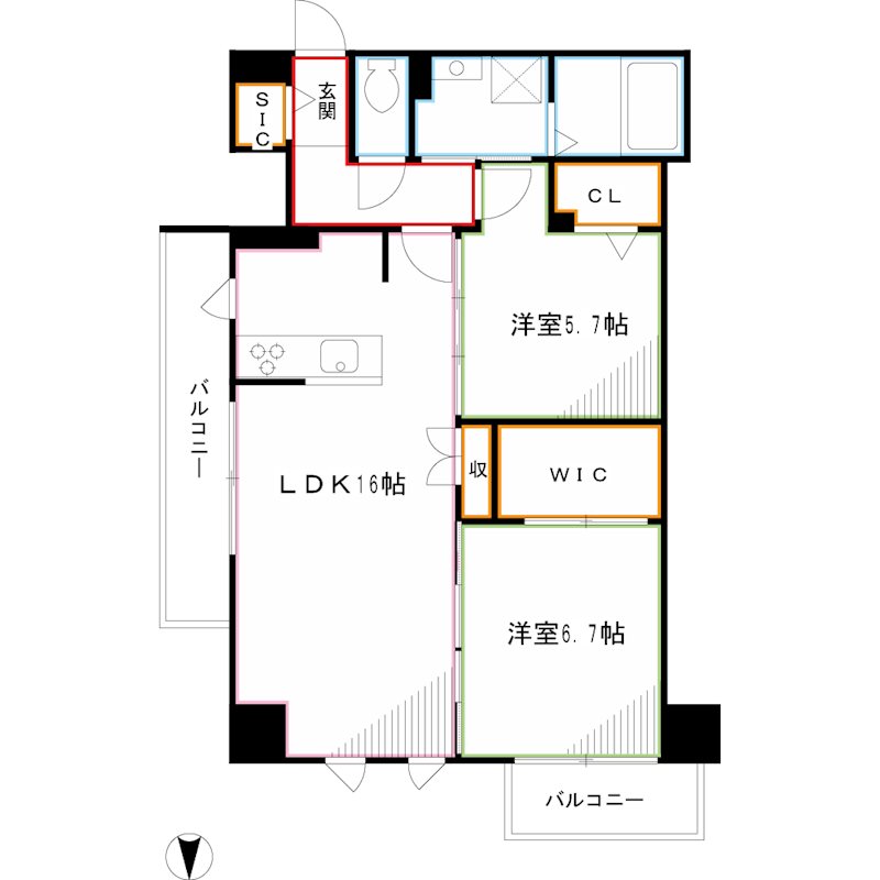 グランシャルール武蔵境  間取り