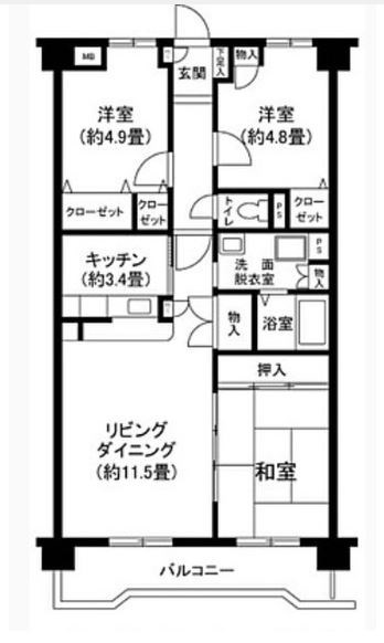 グランドール三鷹・壱番館 間取り
