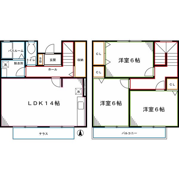 ロワゾブルーナミキ  間取り
