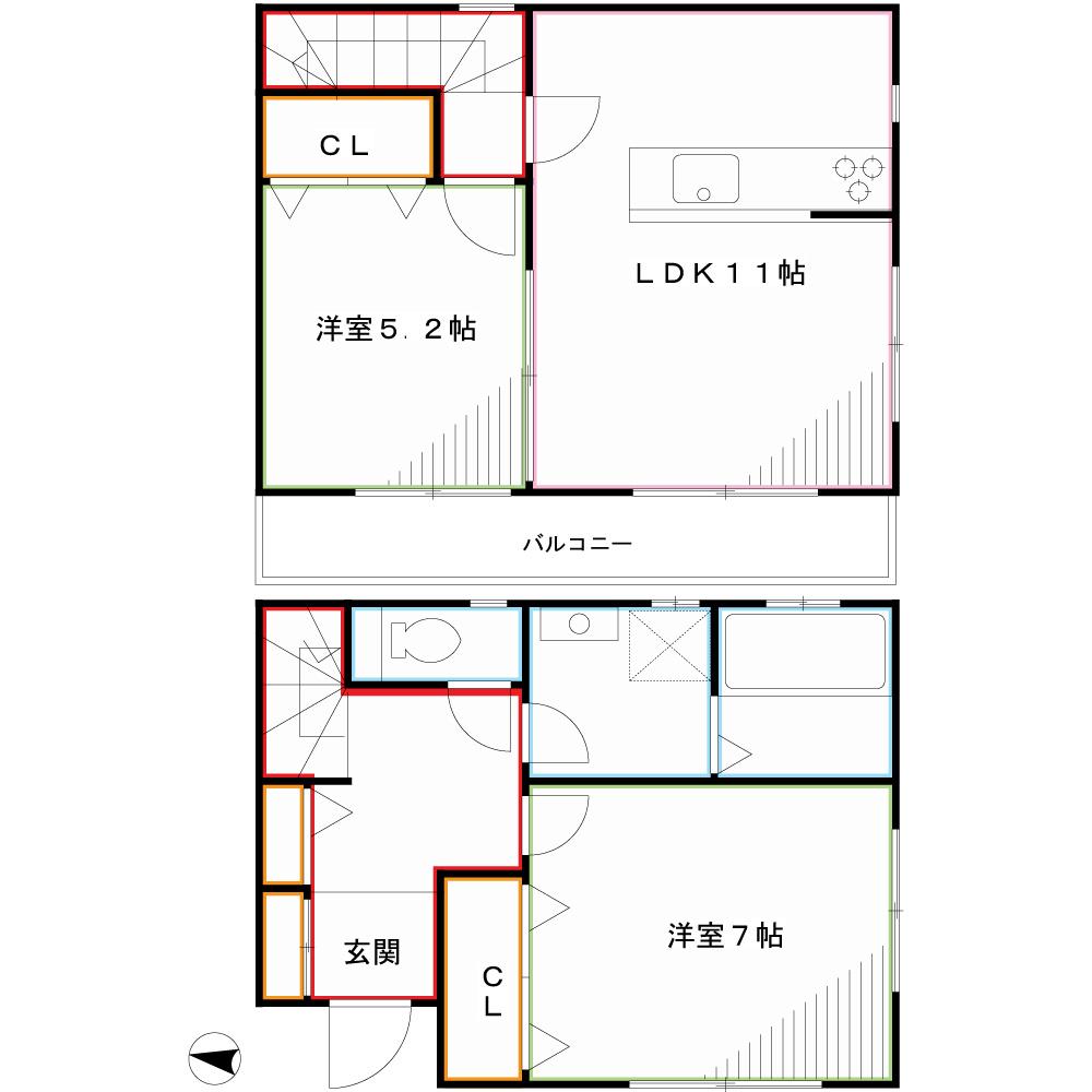 カーサノザキⅢ 間取り