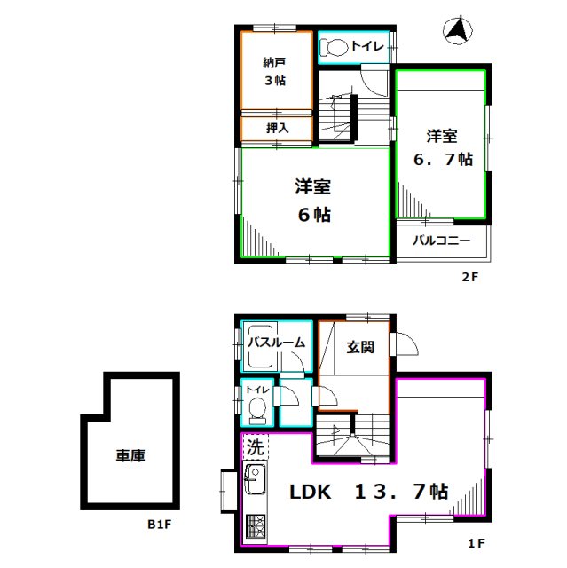 東中野二丁目貸家 間取り