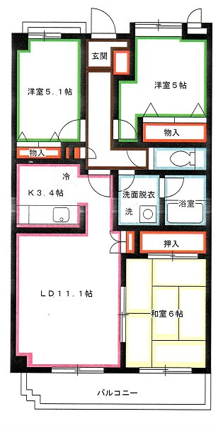 グランパルク　武蔵野 間取り