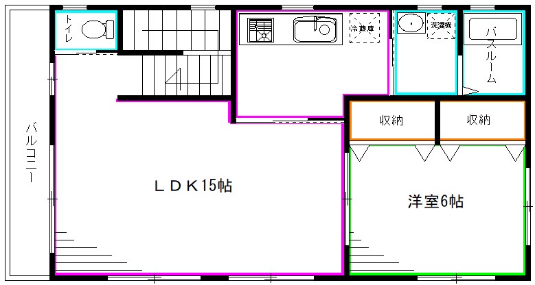 新町ユキハイツ　A   間取り
