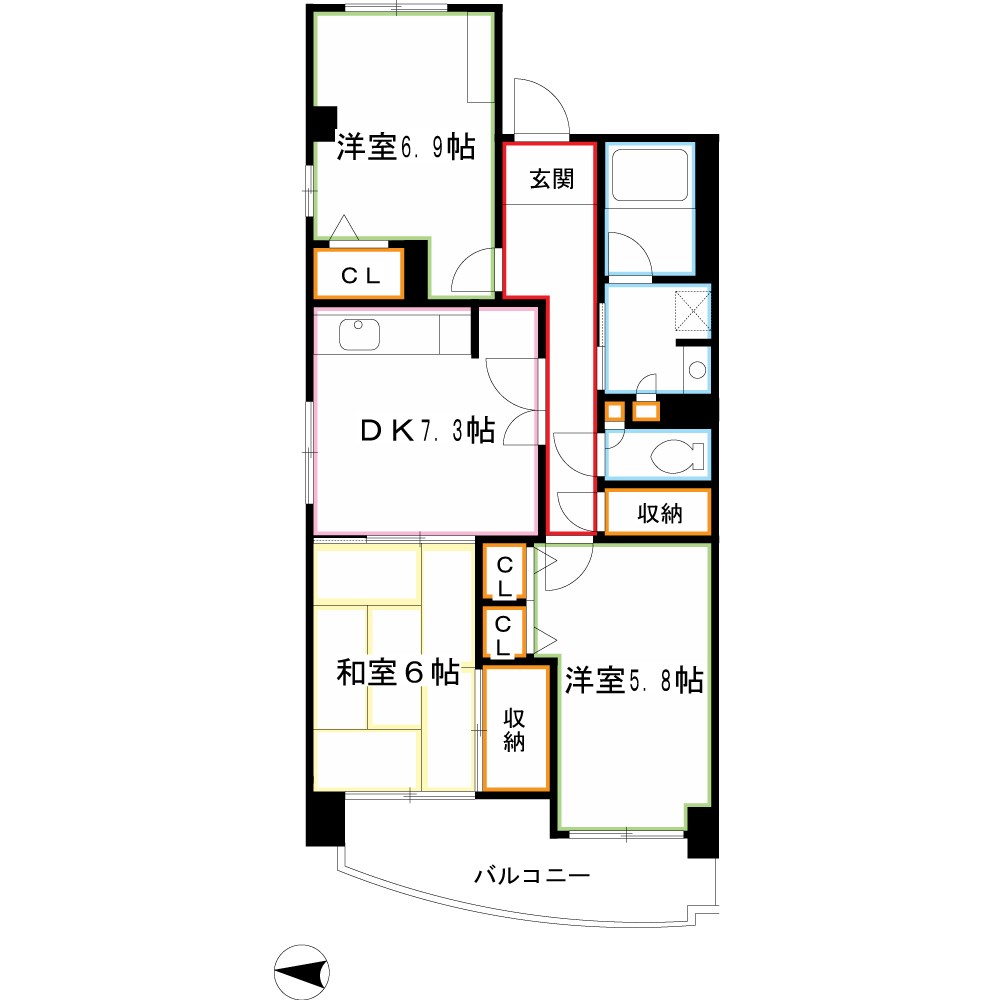 コーポレート連雀　1号棟  間取り