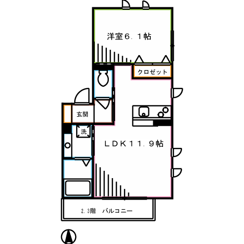 パレス境南町 間取り