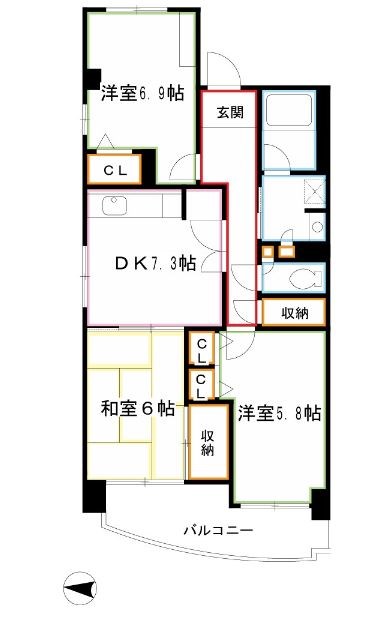 コーポレート連雀1号棟 間取り