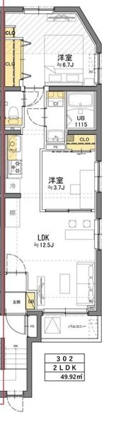 TASUKI RICHESSE SHIN-NAKANO（タスキ　リシェス　新中野） 間取り