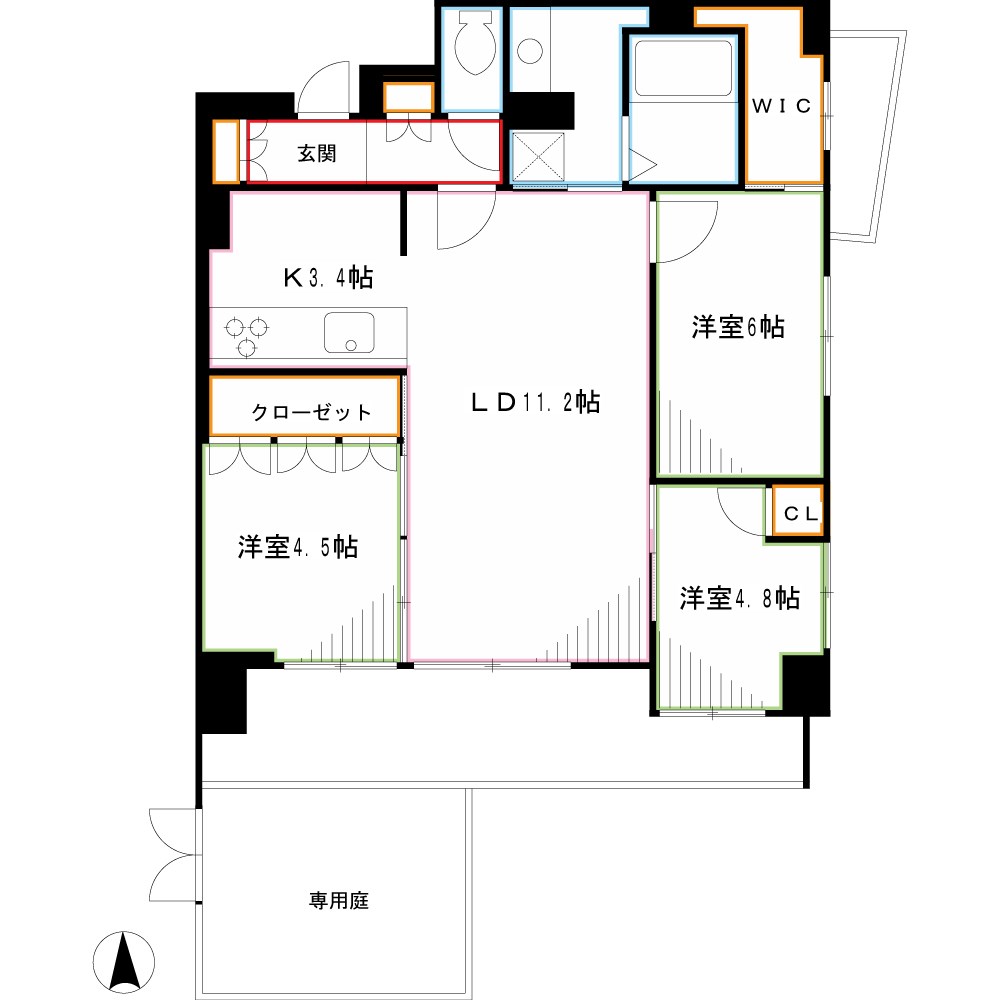 クリオ武蔵小金井フロントアベニュー  間取り