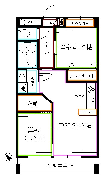 アビオン中野坂上B棟 間取り