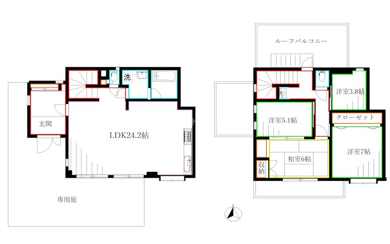 ホーリーランド貫南 戸建  間取り