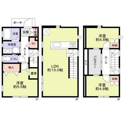 中野区中央１丁目戸建て   間取り