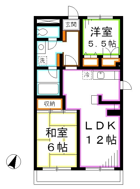 ハイツおその井2号棟 間取り