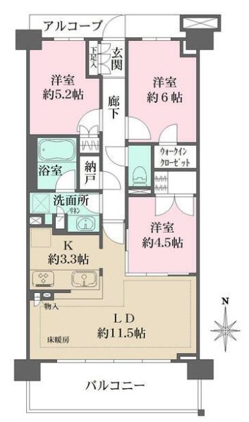 ザ・パークハウス国分寺四季の森 Ｉ棟 間取り図