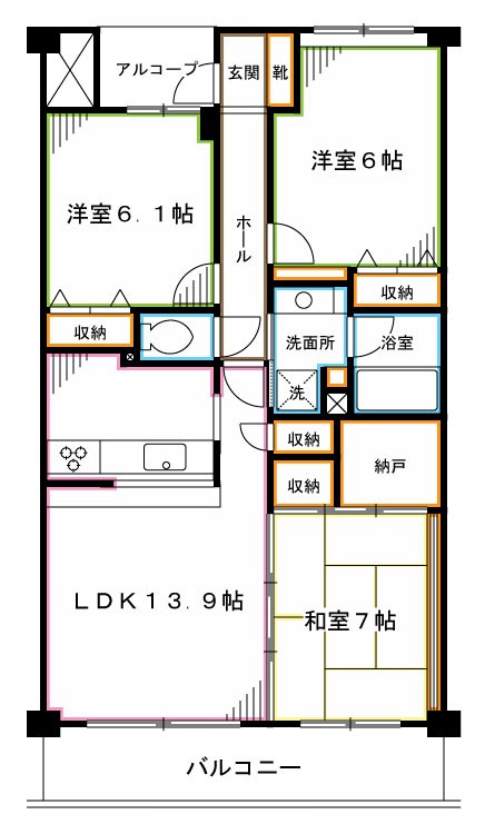 アソシエール野方 間取り