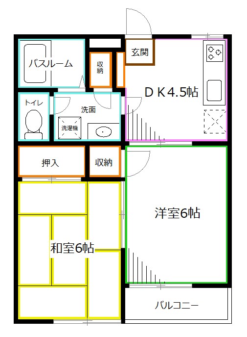 クレセント・ドヌールＥ  間取り