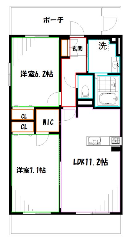 シンクロニシティ武蔵野     間取り