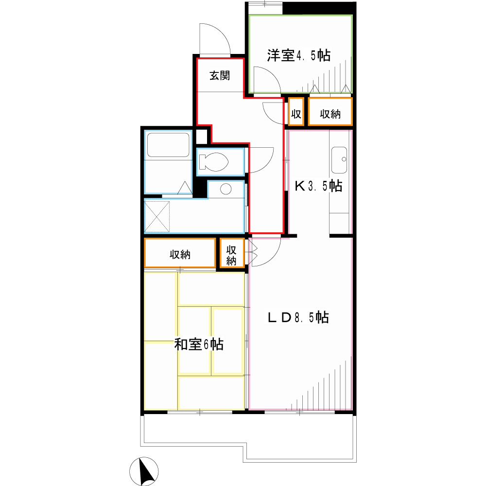 コーポレート小金井梶野通り　5号   間取り