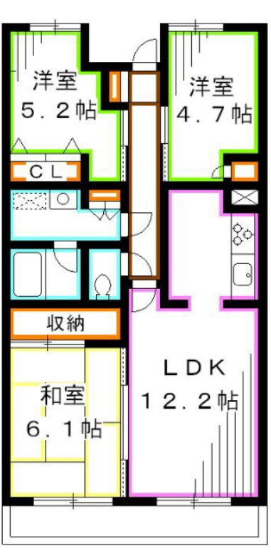 マンションカメリア弐番館  間取り