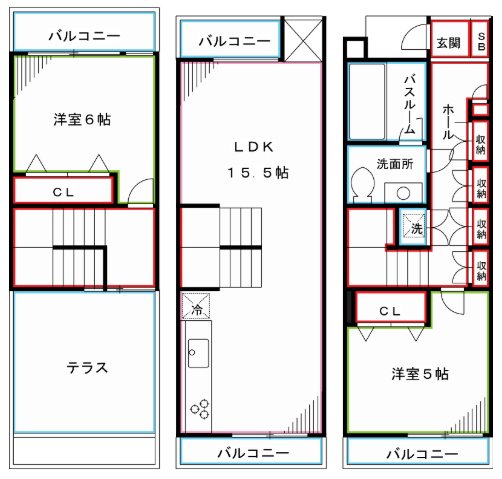 フェリス西新宿  間取り図