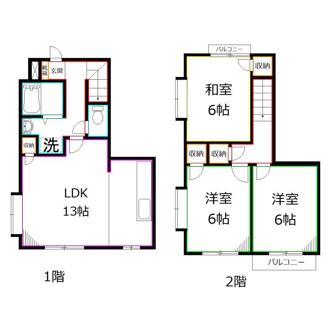 カサヴェールＴ＆ＭＹ 間取り図