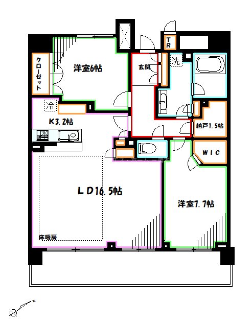 ザ・パークハウス武蔵野中町 間取り