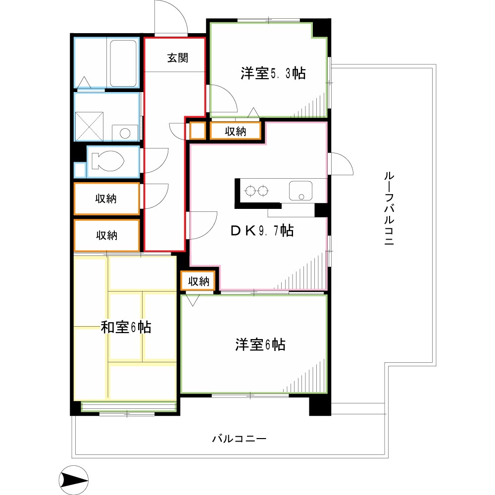 コーポレート連雀　2号棟 間取り
