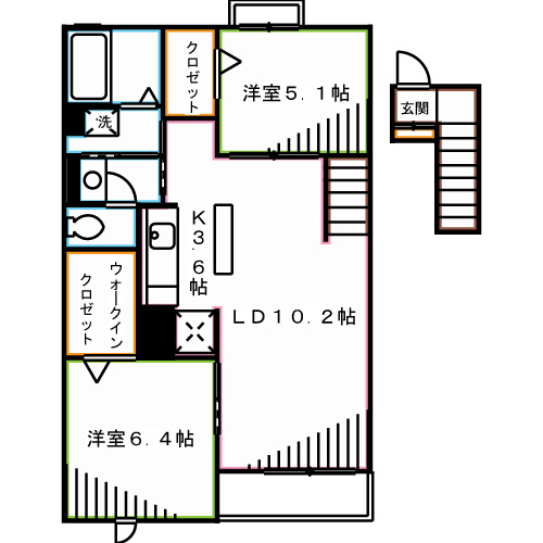 イーエックスフラット　　 間取り