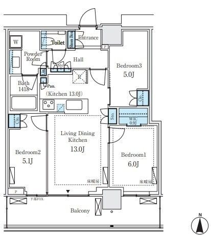 パークシティ中野 ザ タワー エアーズ  間取り
