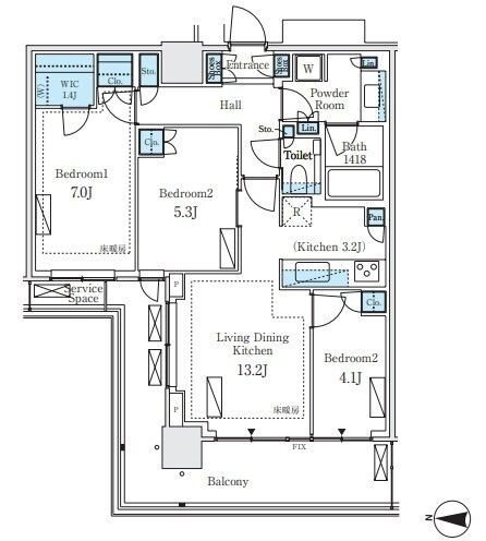 パークシティ中野　ザ　タワー　エアーズ  間取り