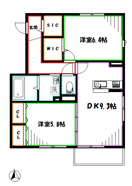 フィカーサ西東京Ａ棟 間取り
