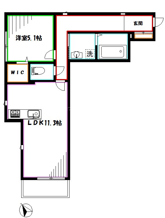 エルメゾン武蔵野2 間取り