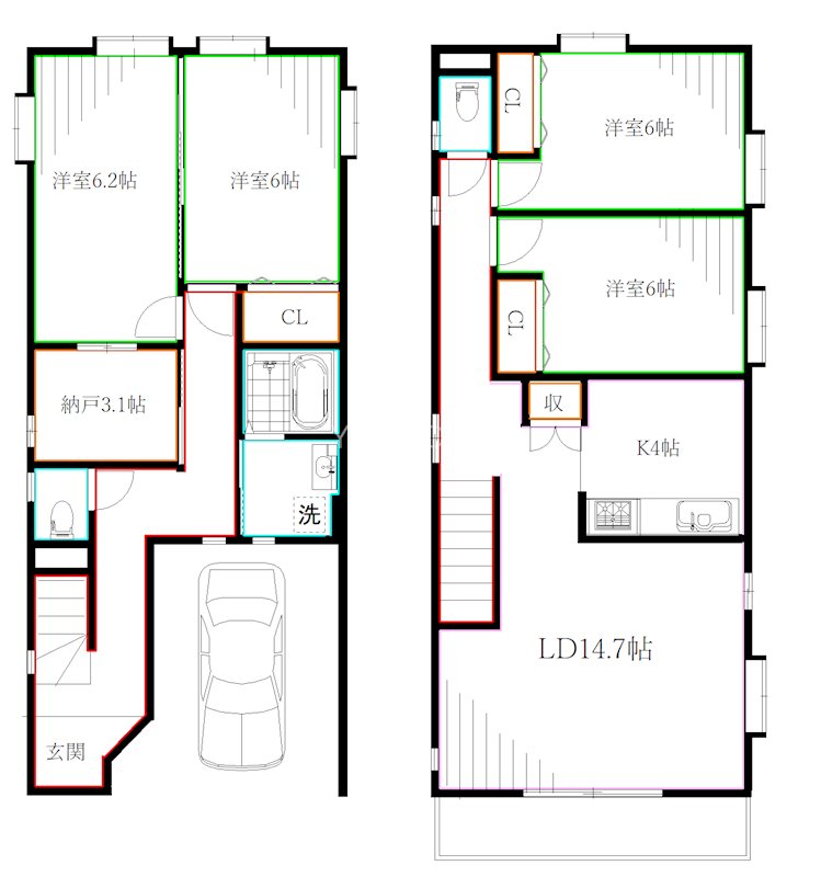 武蔵野市緑町2丁目戸建 間取り