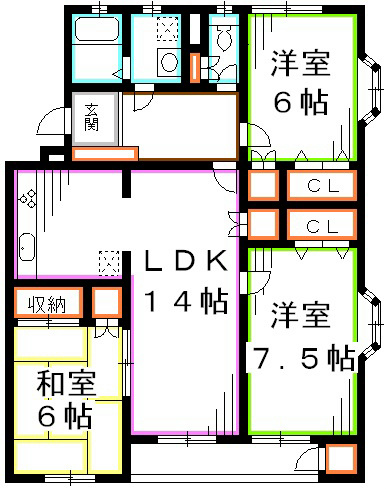 桜橋コートB棟 間取り