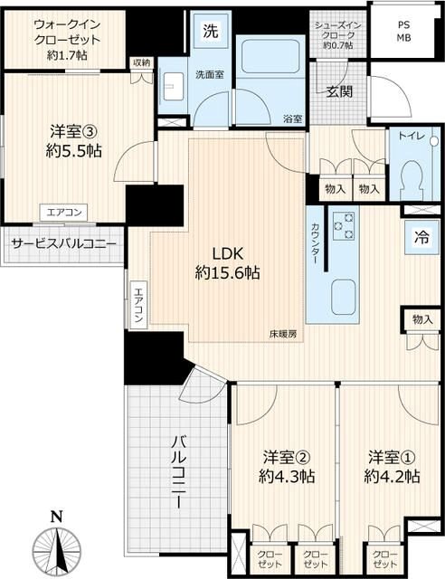 ザ・パークハウス三鷹レジデンス 間取り