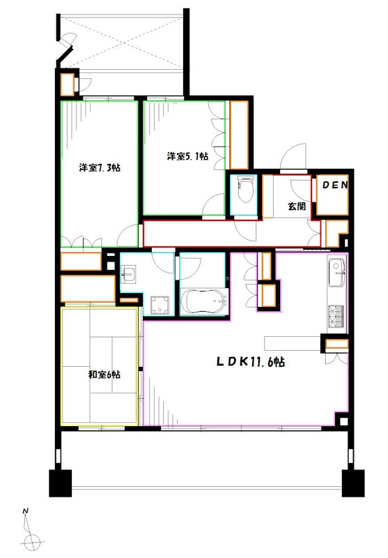 エアーズシティブライトコート 間取り