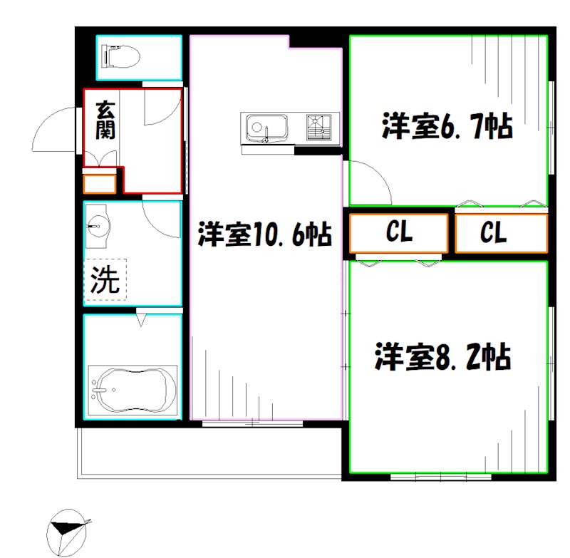 フィカーサ西東京　　B棟 間取り