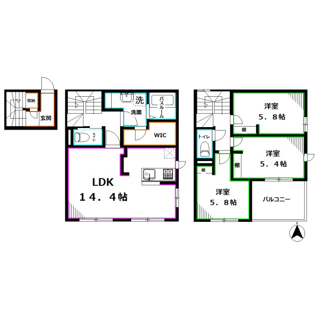 クレールムサシ 間取り