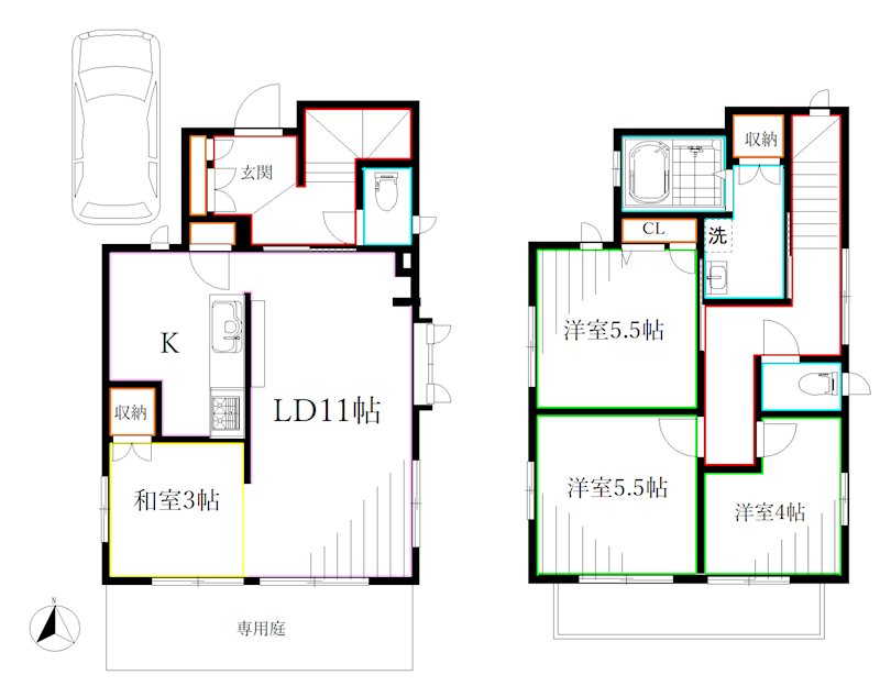 小金井東町2丁目貸家 間取り