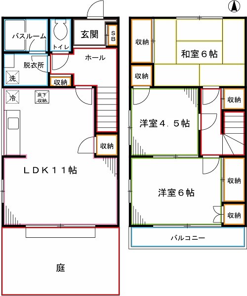 南町メゾネット住宅 間取り