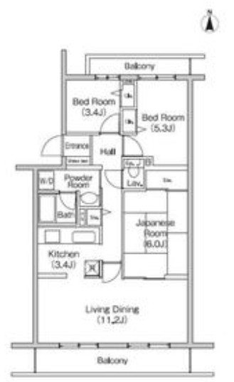 フィール天神町2号館 間取り図