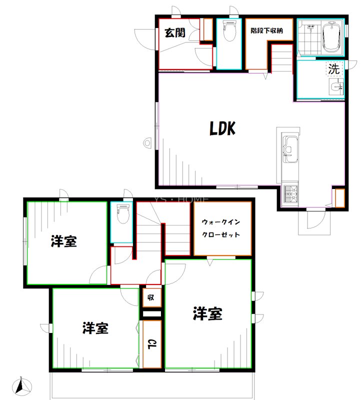 武蔵野市境4丁目戸建   間取り